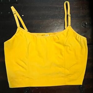 Davin & Adley Amelia Pumping & Nursing Crop Cami in Sunflower Yellow